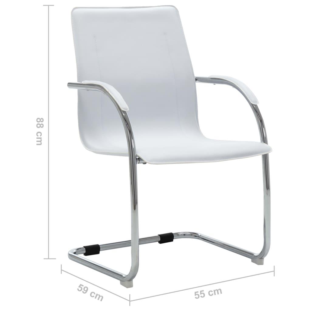 Gembinė biuro kėdė, baltos spalvos, dirbtinė oda