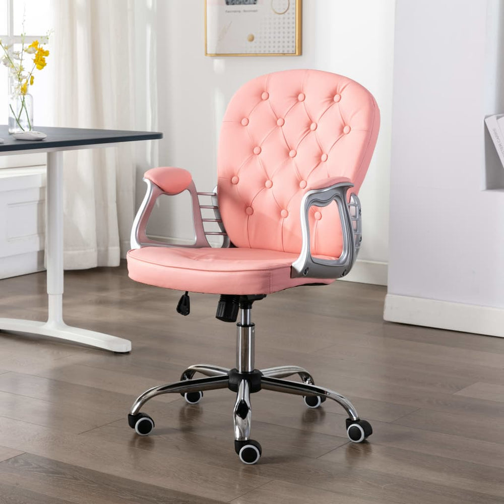Pasukama biuro kėdė, rožinės spalvos, dirbtinė oda