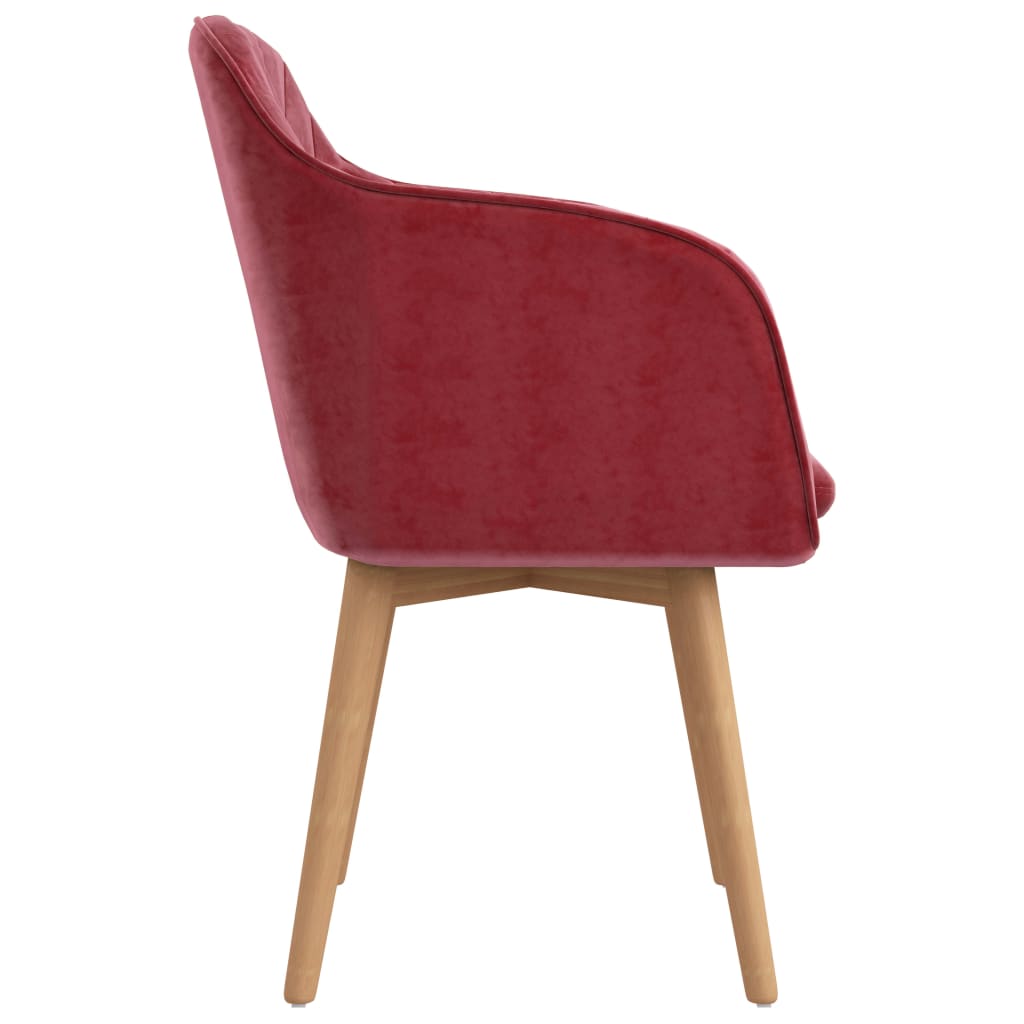 Valgomojo kėdė, raudonojo vyno spalvos, aksomas