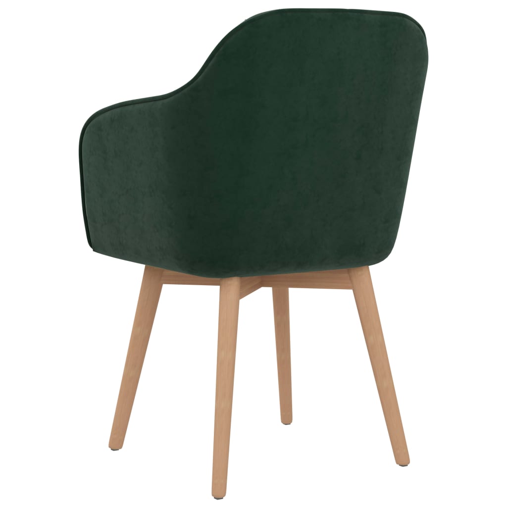 Valgomojo kėdės, 2vnt., tamsiai žalios spalvos, aksomas