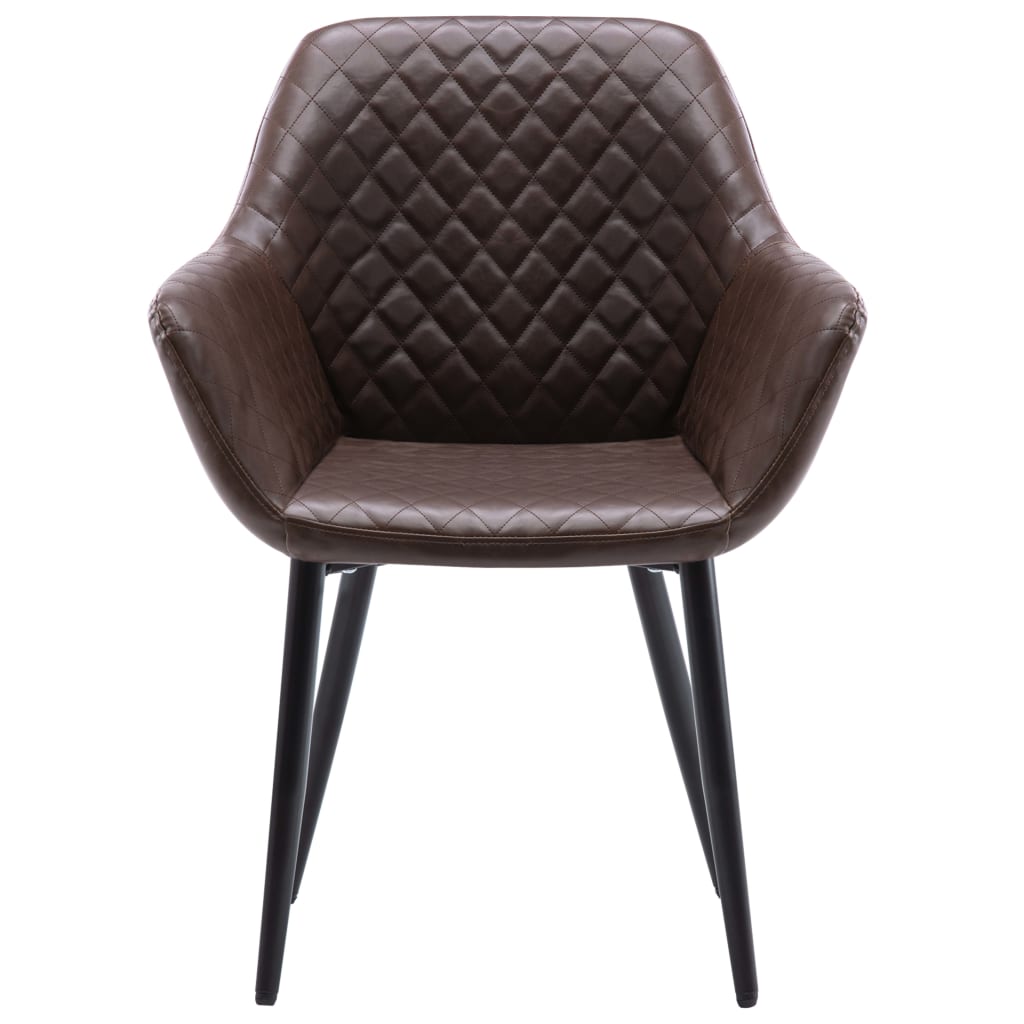 Valgomojo kėdė, tamsiai rudos spalvos, dirbtinė oda