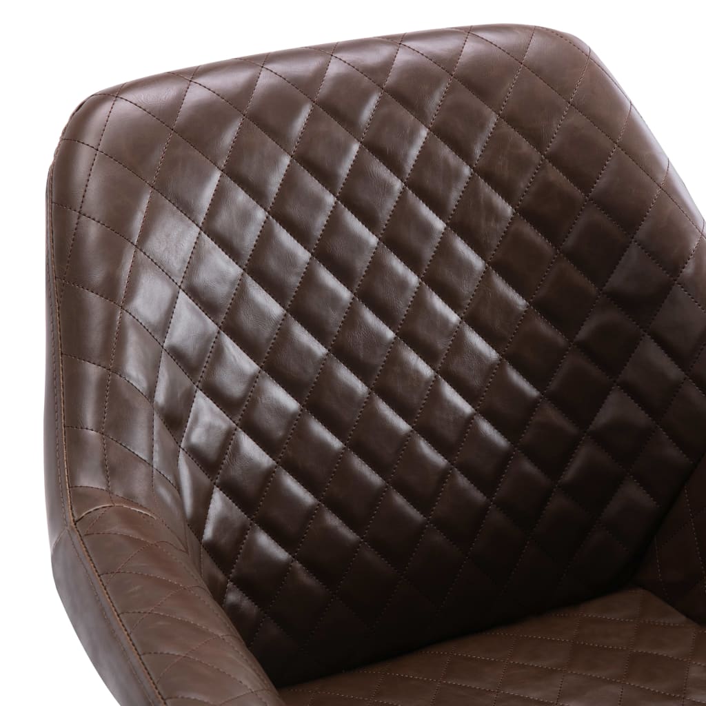 Valgomojo kėdė, tamsiai rudos spalvos, dirbtinė oda