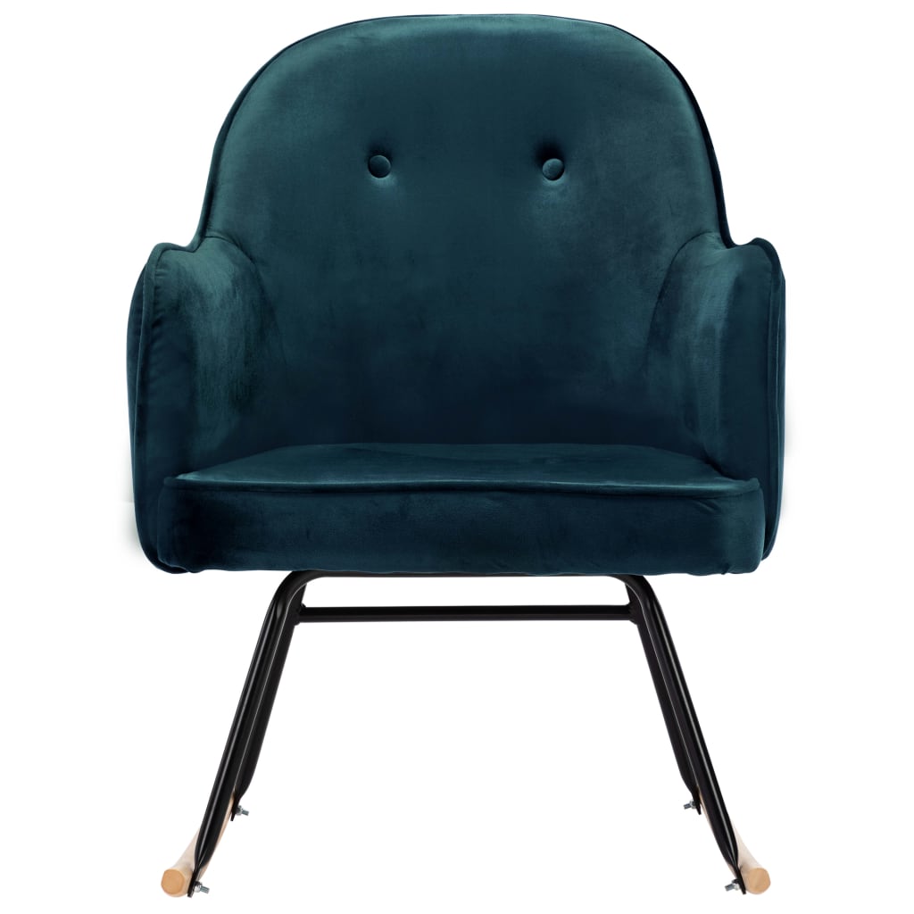 Supama kėdė, mėlynos spalvos, aksomas