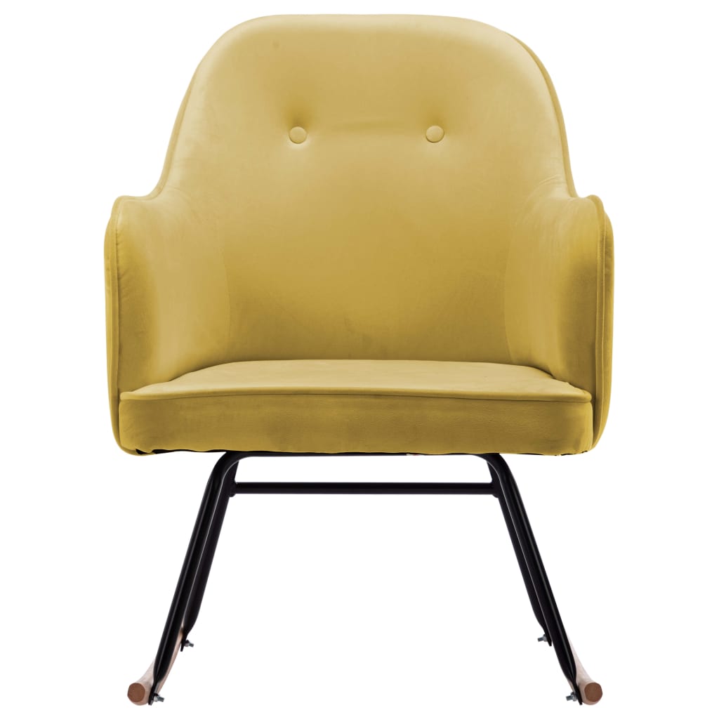 Supama kėdė, garstyčių geltonos spalvos, aksomas
