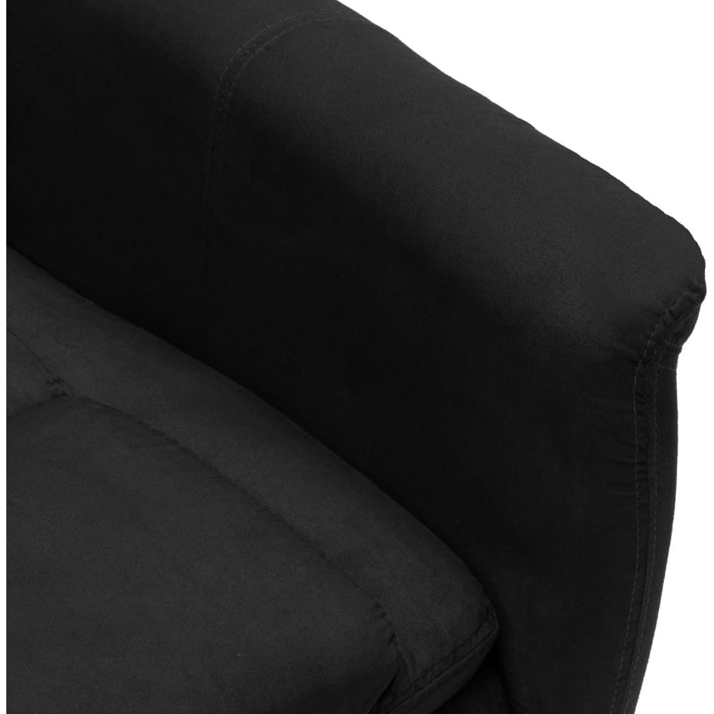 Atlošiamas krėslas, juodos spalvos, dirbtinė versta oda