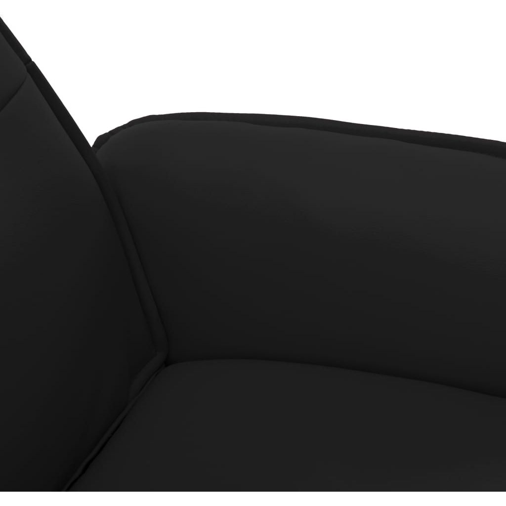 Atlošiamas krėslas su pakoja, juodos spalvos, dirbtinė oda
