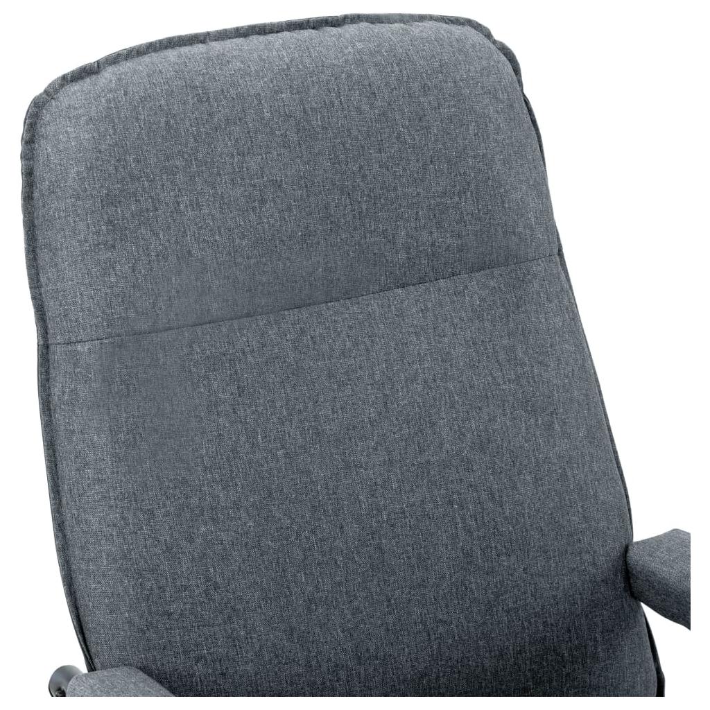 Atlošiamas krėslas su pakoja, šviesiai pilkos spalvos, audinys