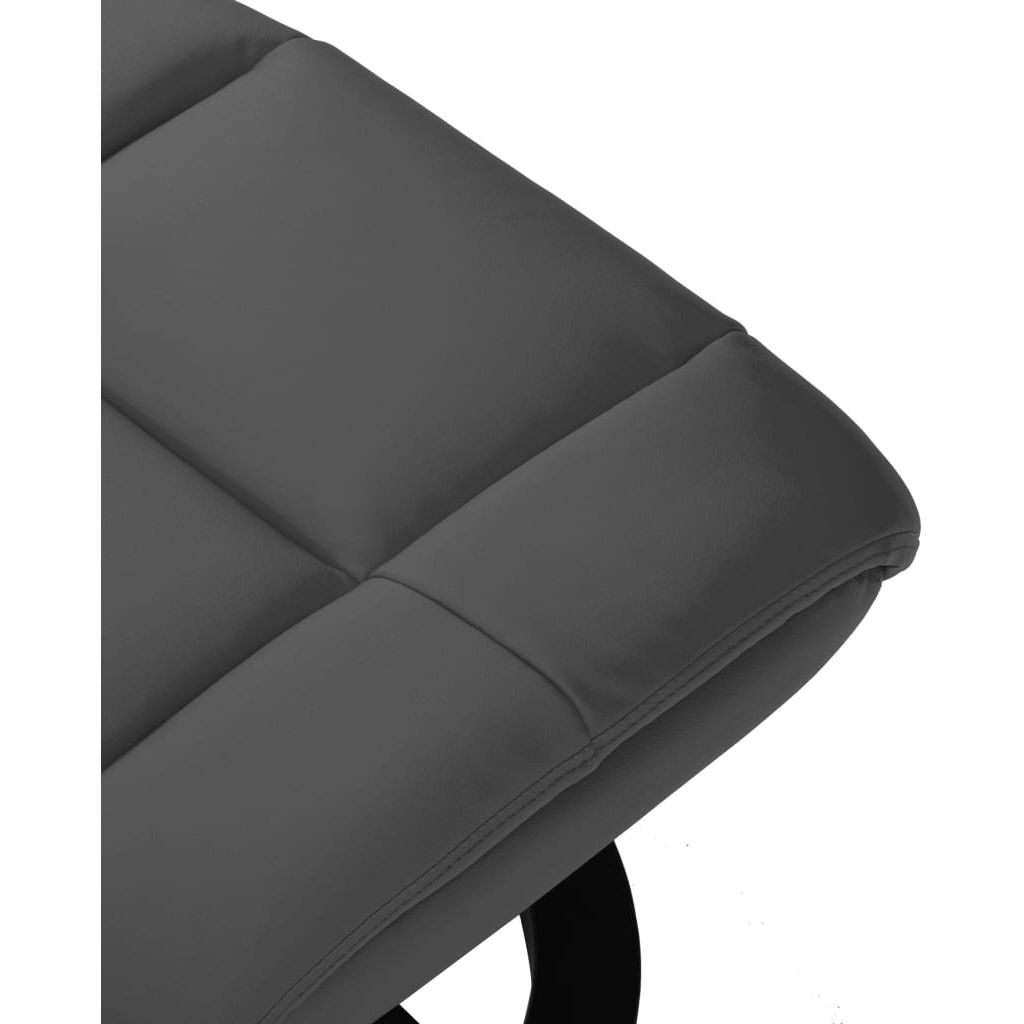 Atlošiamas krėslas su pakoja, pilkas, dirbtinė oda ir mediena