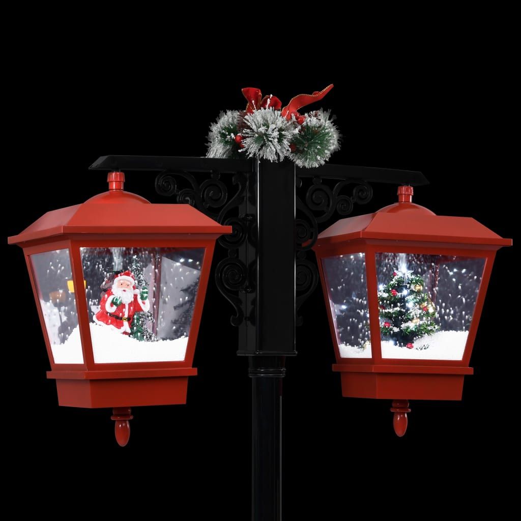 Kalėdinis gatvės šviestuvas, juodas/raudonas, 81x40x188cm, PVC