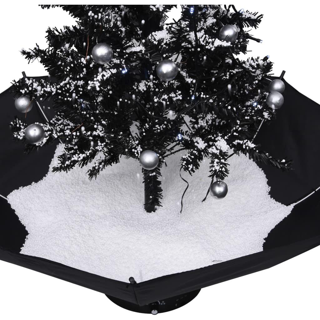 Eglutė su sniego funkcija ir skėčio pagrindu, juoda, 75cm, PVC