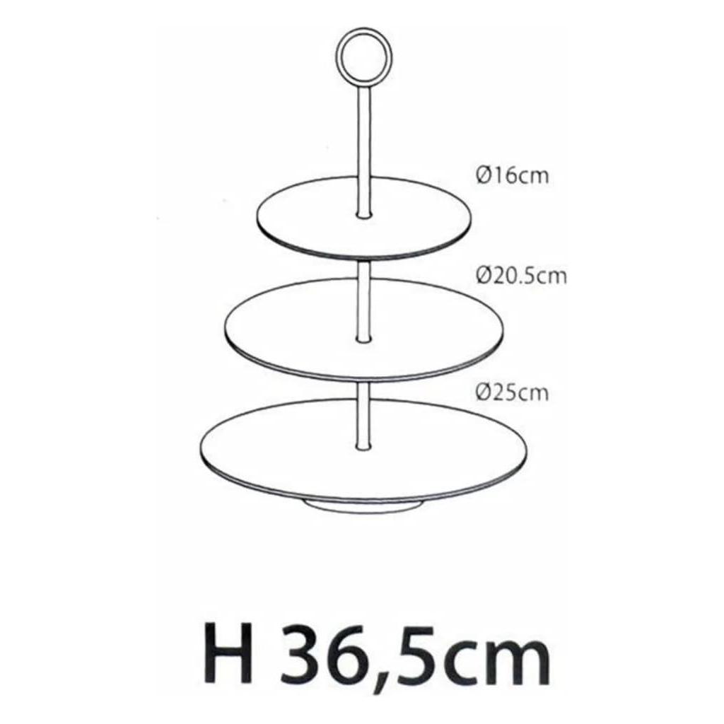 Excellent Houseware Serviravimo stovas, 3 aukštų, juodas, 36,5cm