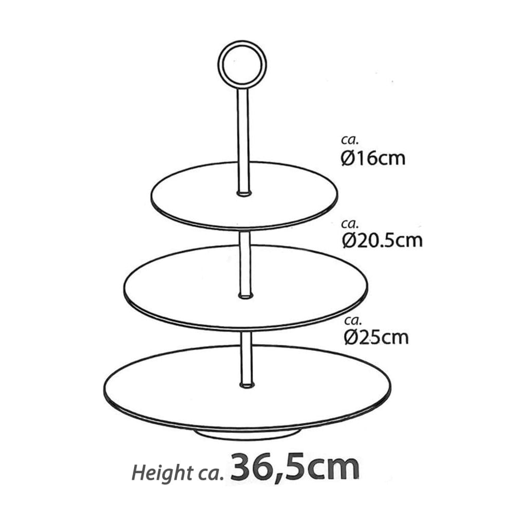 Excellent Houseware Serviravimo stovas, 3 aukštų, 36,5cm, plienas
