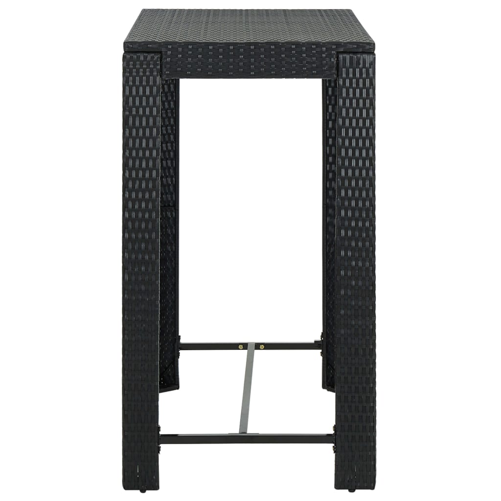 Sodo baro staliukas, juodas, 100x60,5x110,5cm, poliratanas