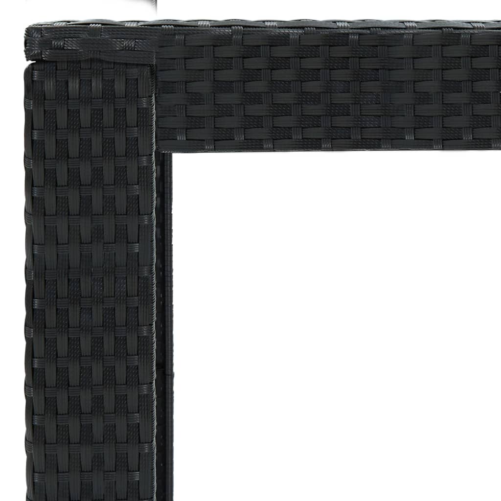 Sodo baro staliukas, juodas, 140,5x60,5x110,5cm, poliratanas