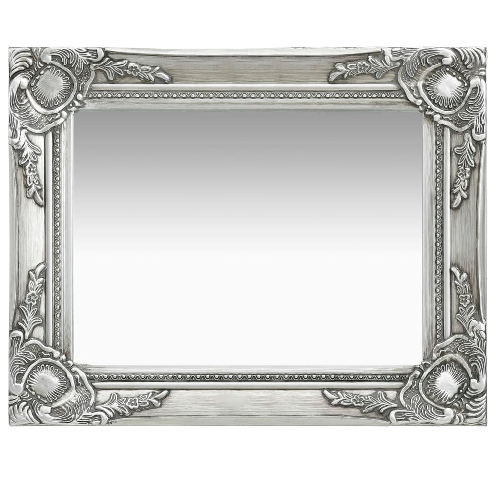 Sieninis veidrodis, sidabrinis, 50x40cm, barokinis stilius