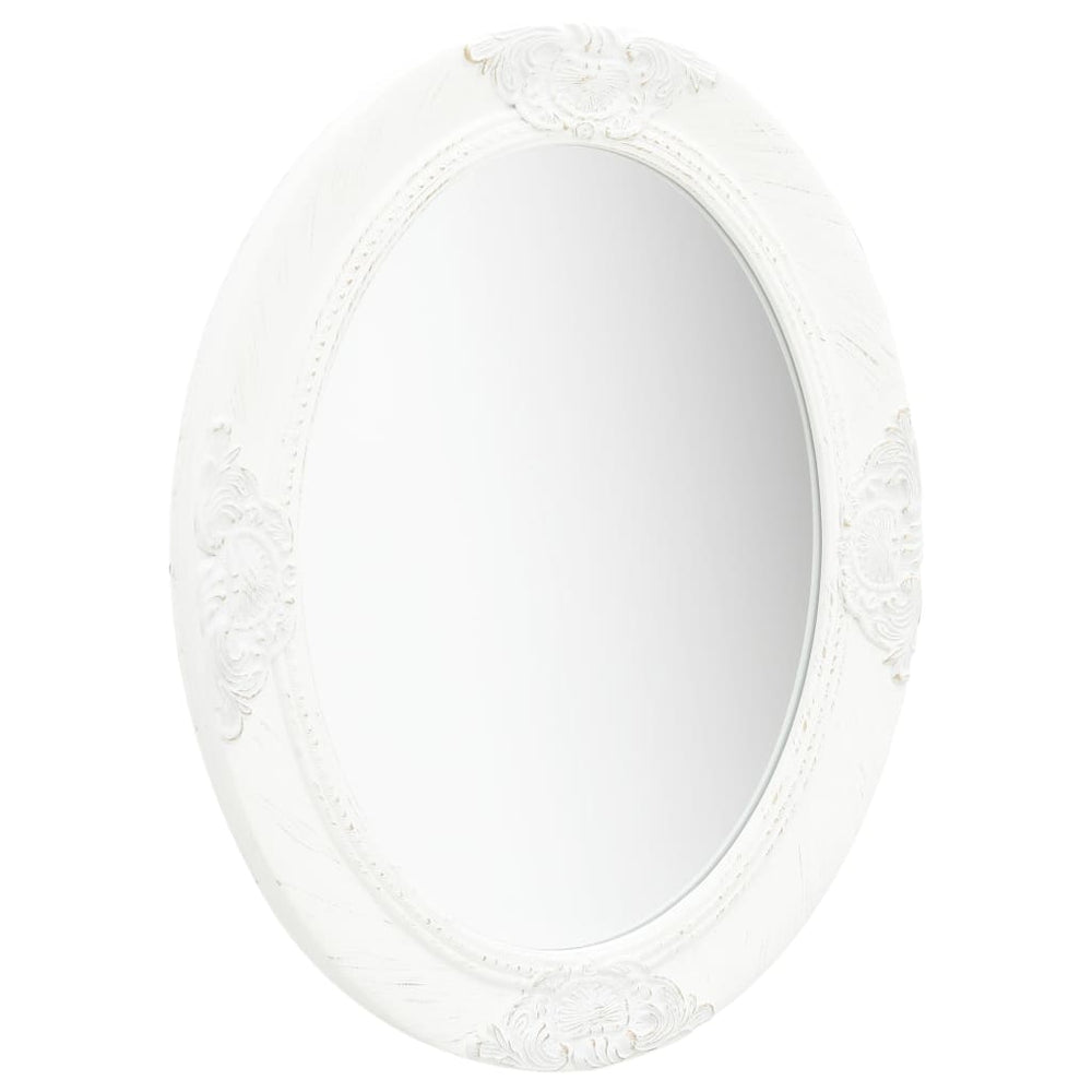 Sieninis veidrodis, baltos spalvos, 50x60cm, barokinio stiliaus