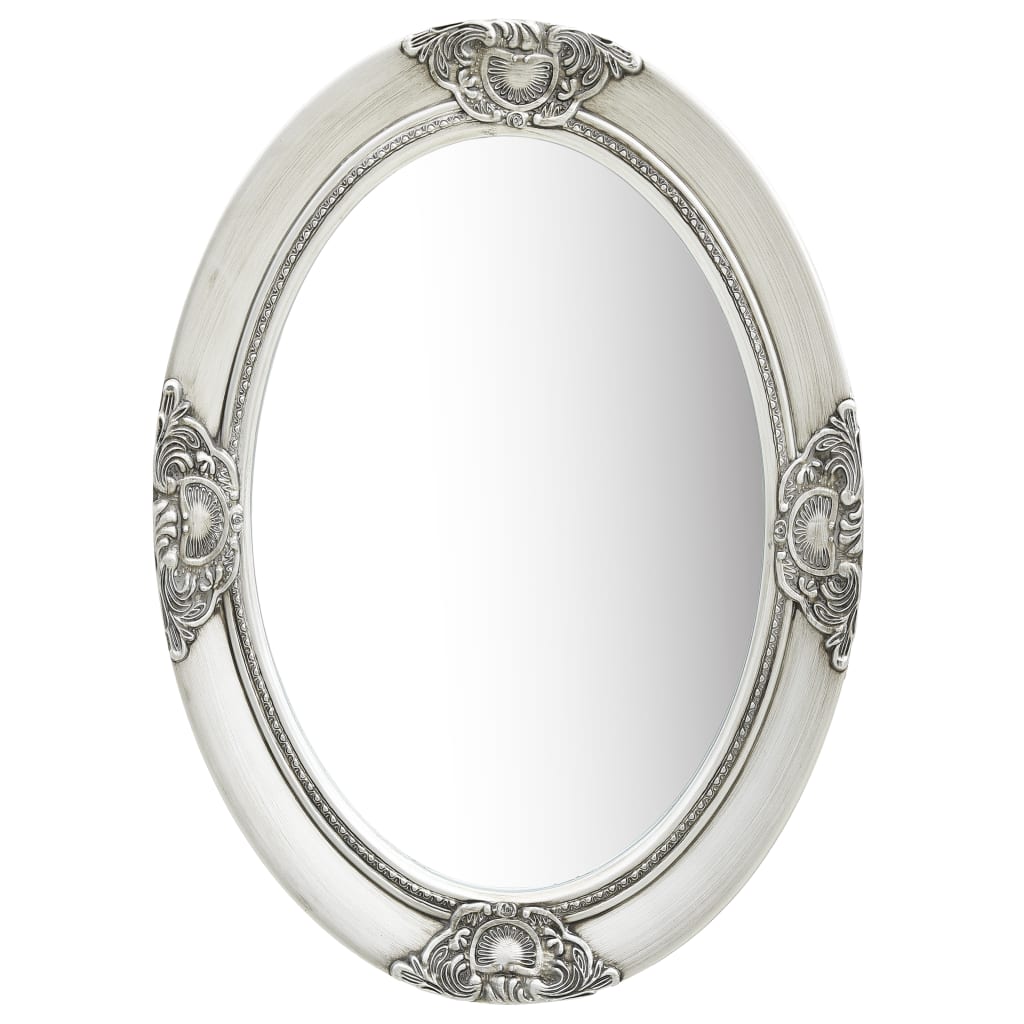 Sieninis veidrodis, sidabrinis, 50x70cm, barokinio stiliaus