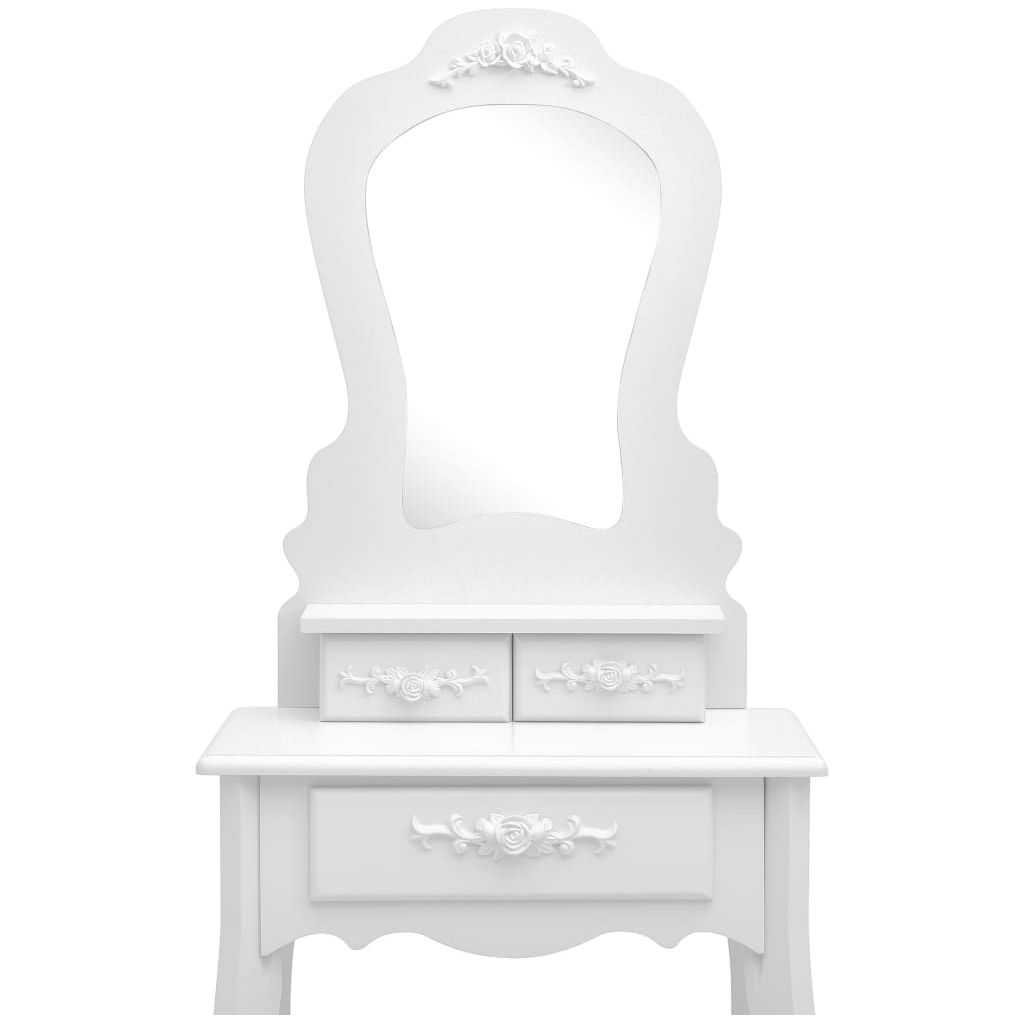 Kosmetinio staliuko rinkinys, baltas, 50x59x136cm, paulovnija