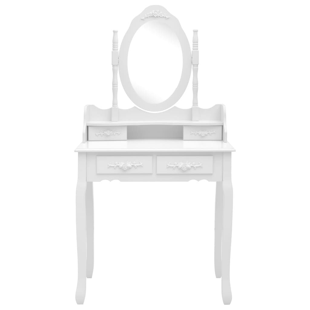 Kosmetinio staliuko rinkinys, baltas, 75x69x140cm, paulovnija