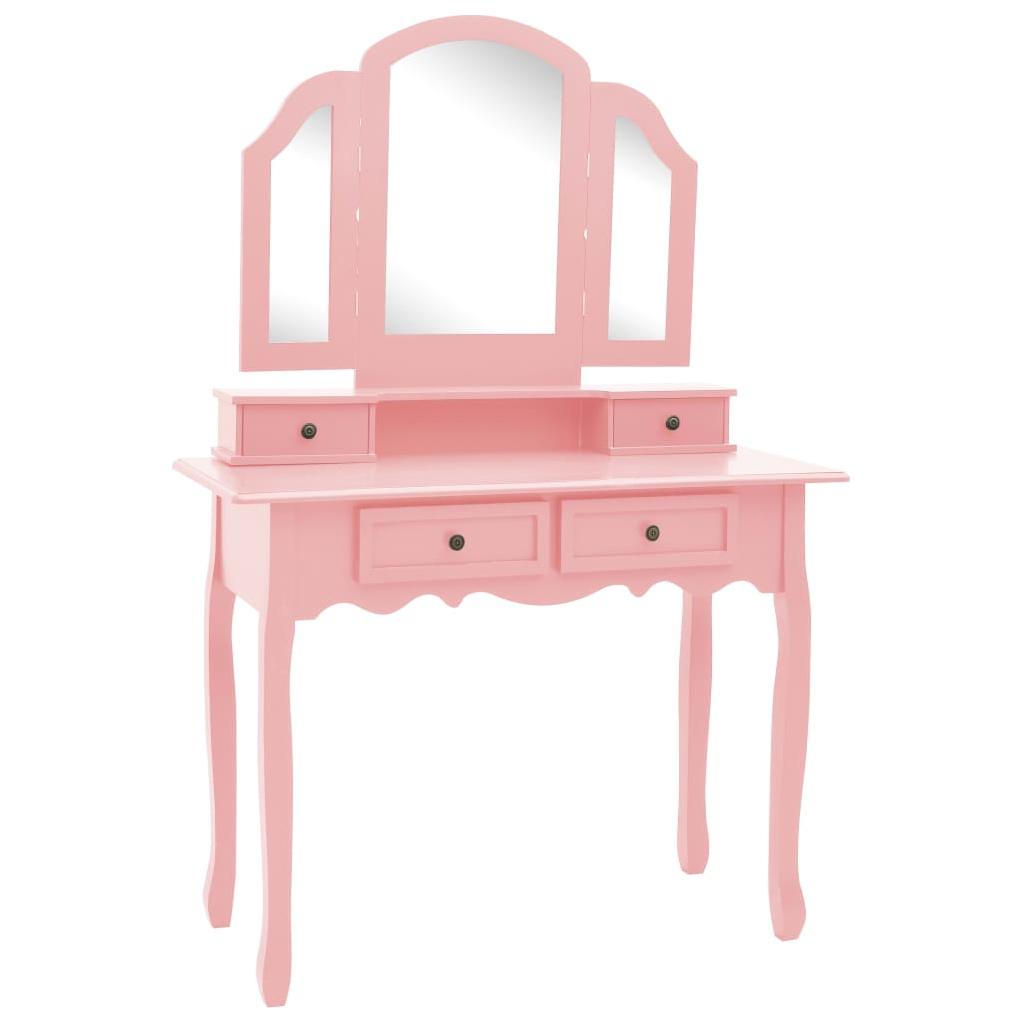 Kosmetinio staliuko rinkinys, rožinis, 100x40x146cm, paulovnija