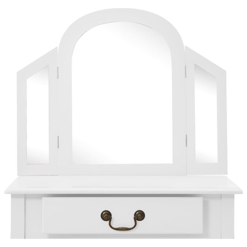 Kosmetinis staliukas, baltas, 65x36x128cm, paulovnija ir MDF