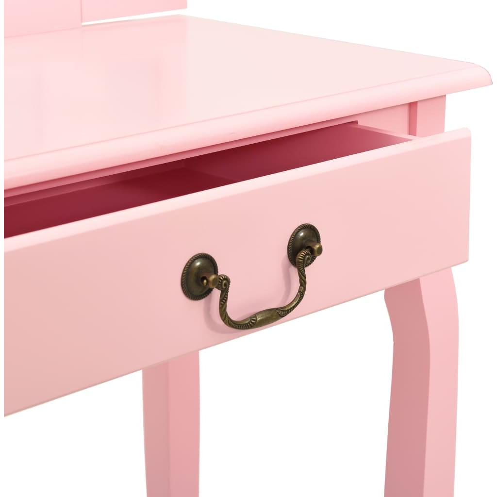 Kosmetinis staliukas, rožinis, 65x36x128cm, paulovnija ir MDF