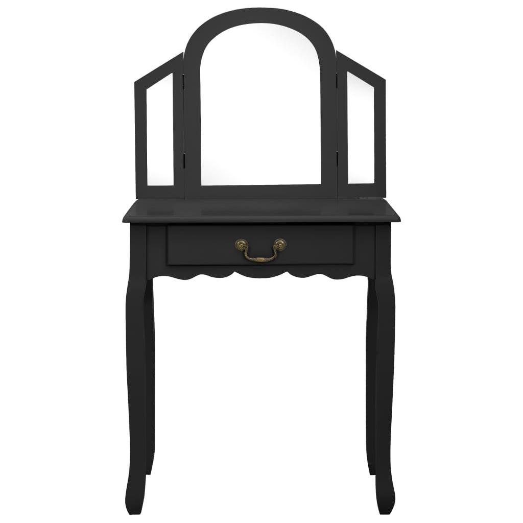 Kosmetinis staliukas, juodas, 65x36x128cm, paulovnija ir MDF