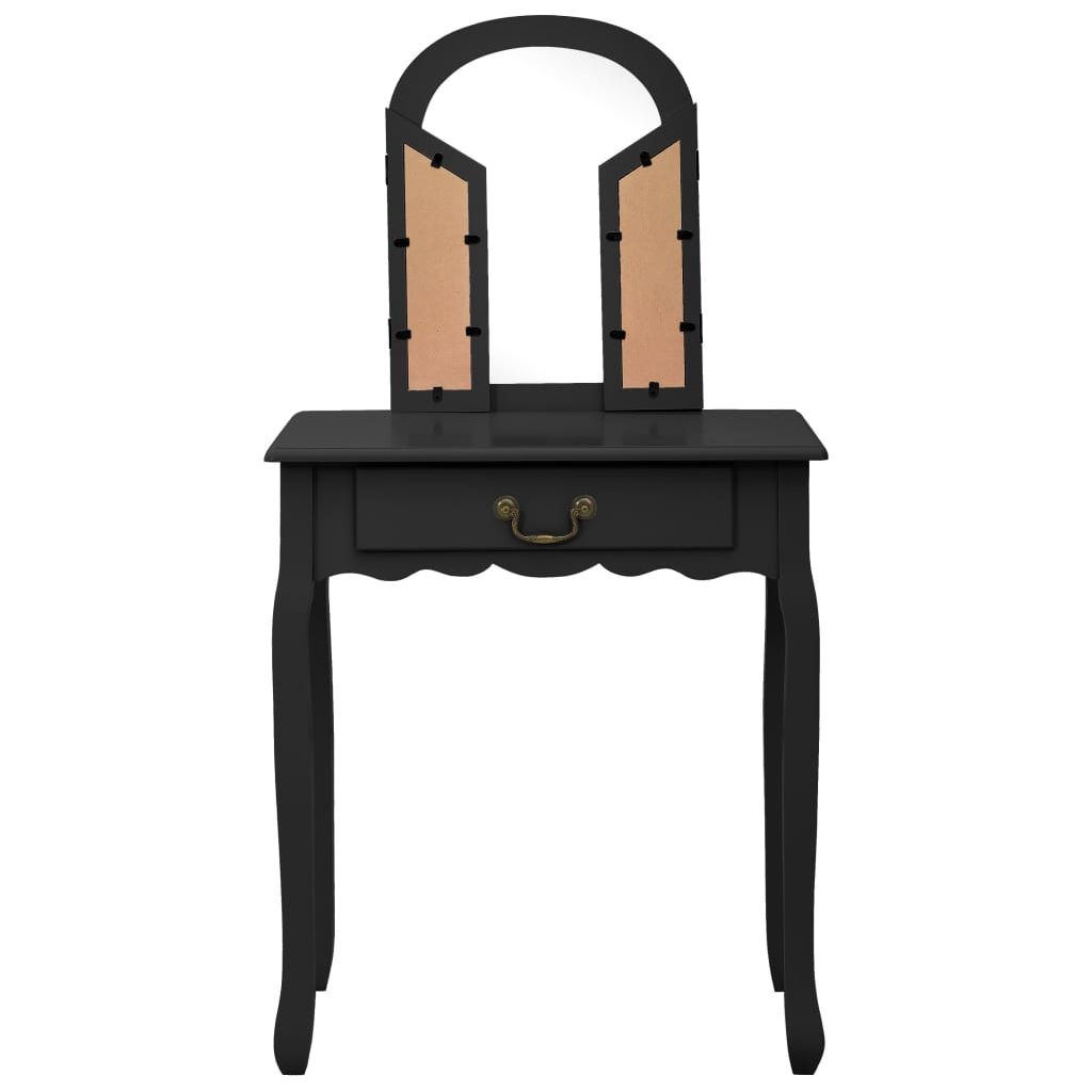 Kosmetinis staliukas, juodas, 65x36x128cm, paulovnija ir MDF