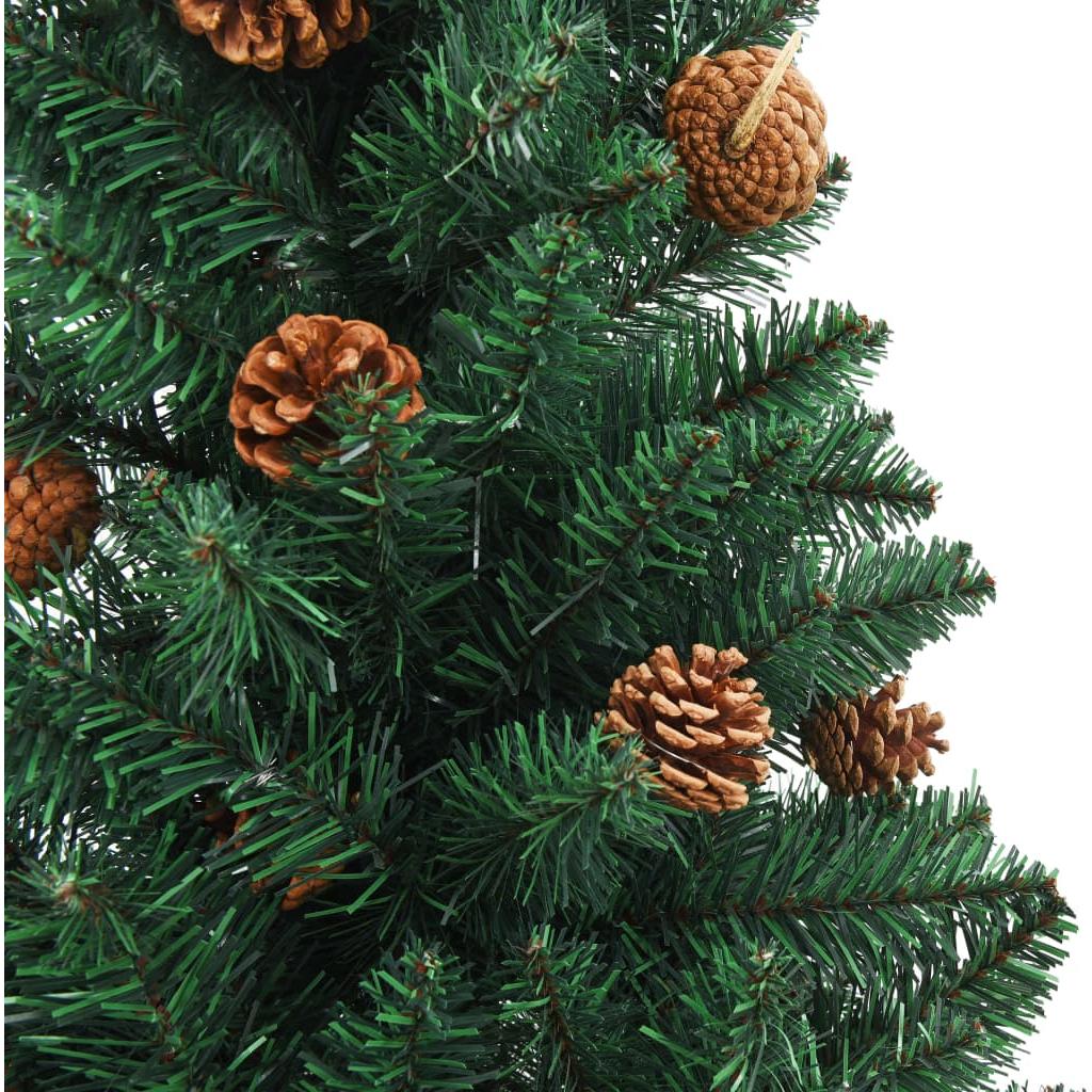 Kalėdų eglutė su kankorėžiais, žalia, 180cm, PVC ir mediena
