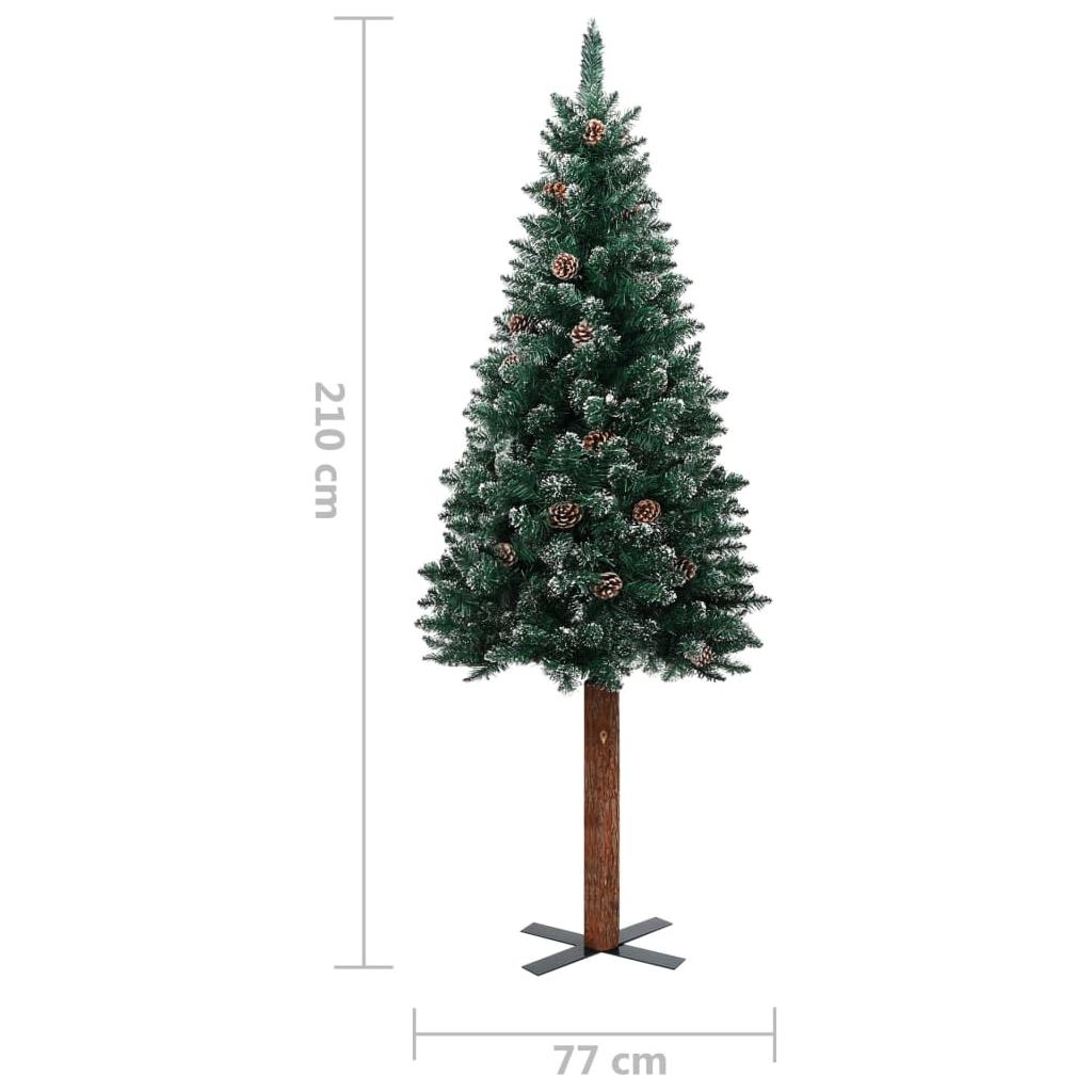 Kalėdų eglutė su baltu sniegu, žalia, 210cm, mediena
