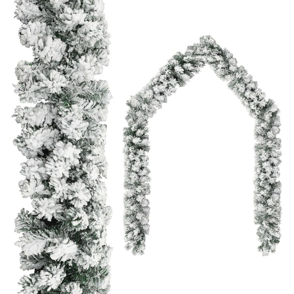 Kalėdinė girlianda, žalios spalvos, 5m, PVC, dengta sniegu