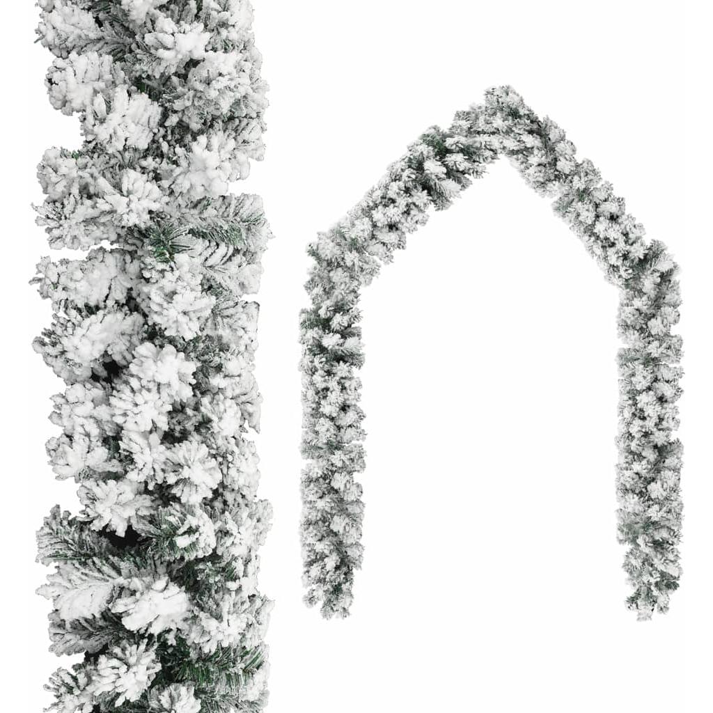 Kalėdinė girlianda, žalios spalvos, 10m, PVC, dengta sniegu
