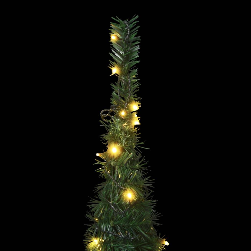 Išskleidžiama dirbtinė Kalėdų eglutė su LED, žalia, 180cm