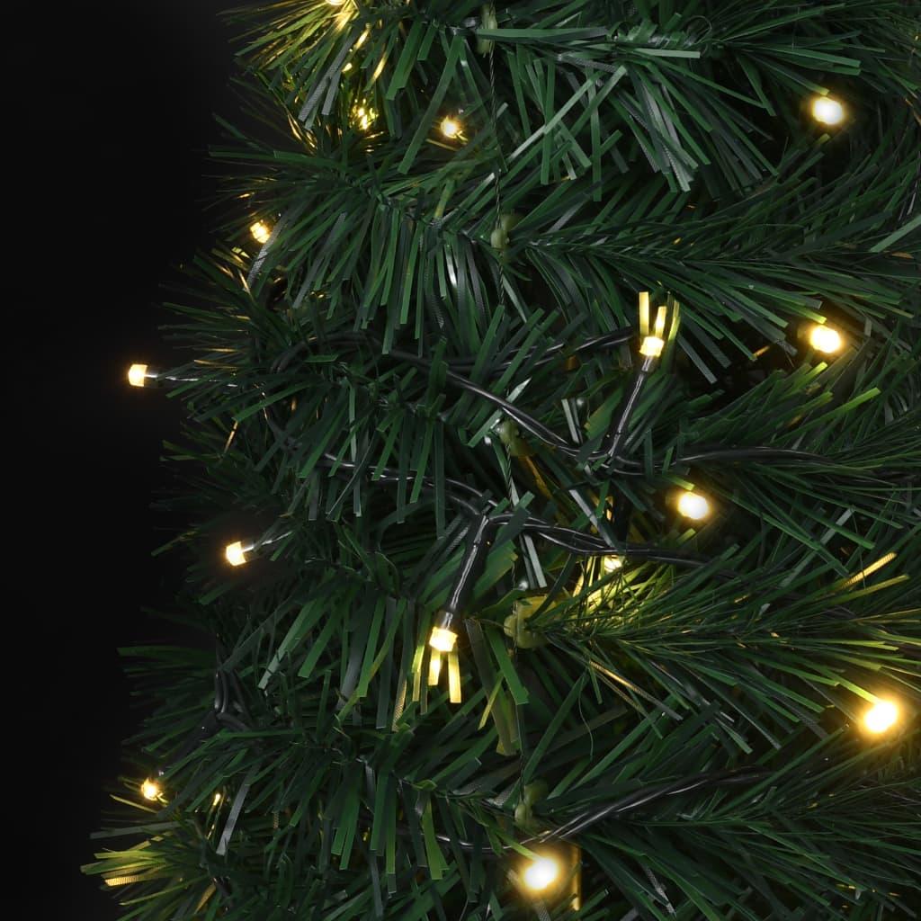 Išskleidžiama dirbtinė Kalėdų eglutė su LED, žalia, 180cm