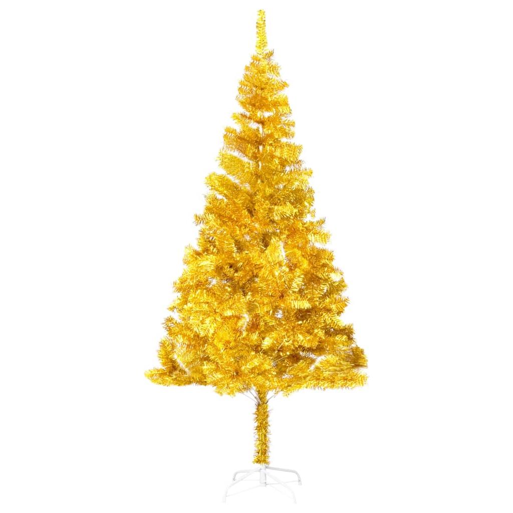 Dirbtinė Kalėdų eglutė su stovu, auksinės spalvos, 215cm, PET