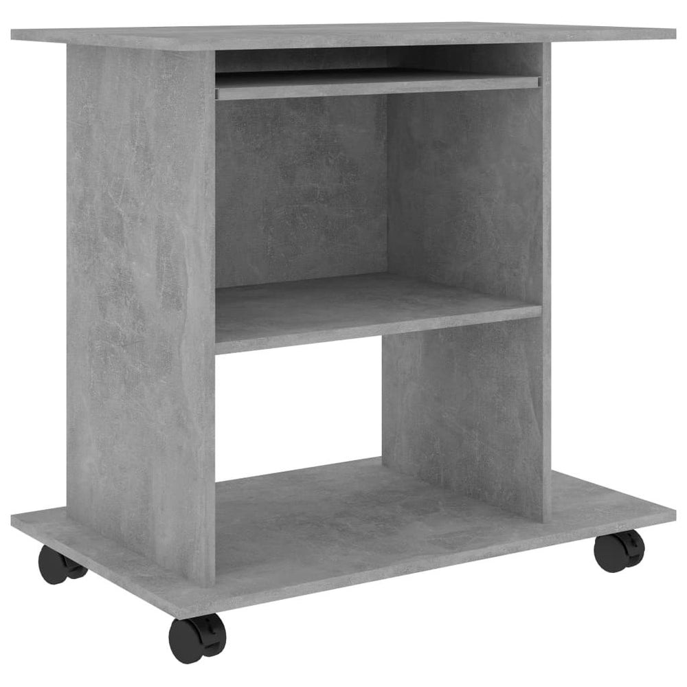 Kompiuterio stalas, betono pilkos spalvos, 80x50x75cm, MDP