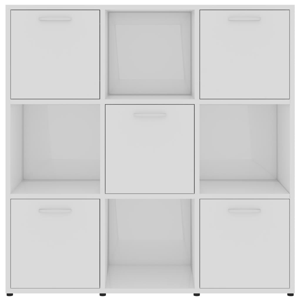 Spintelė knygoms, baltos spalvos, 90x30x90cm, MDP, blizgi