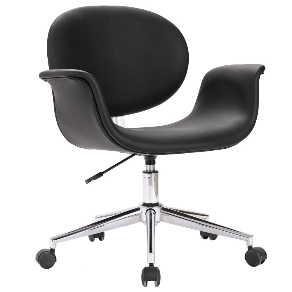 Pasukama biuro kėdė, juodos spalvos, dirbtinė oda (287391)