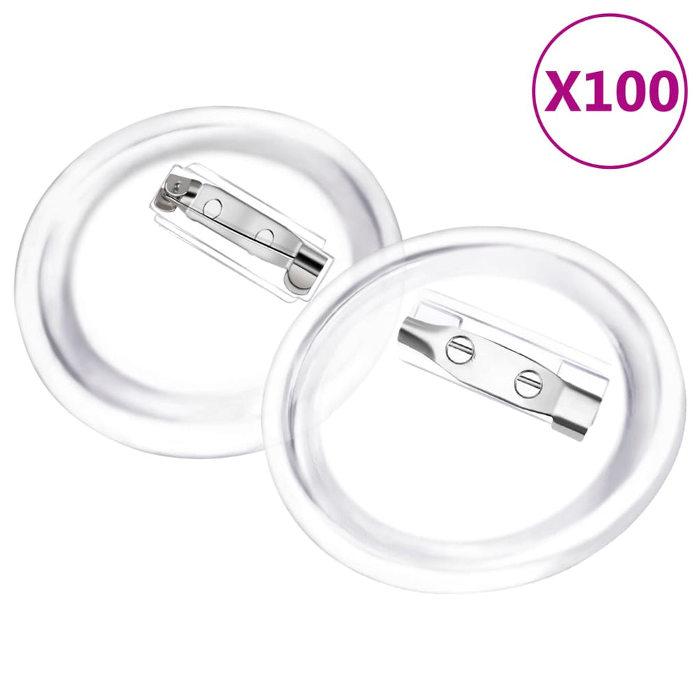 Ženkliukų rinkinys su smeigtukais, 100vnt., akrilas, 37mm