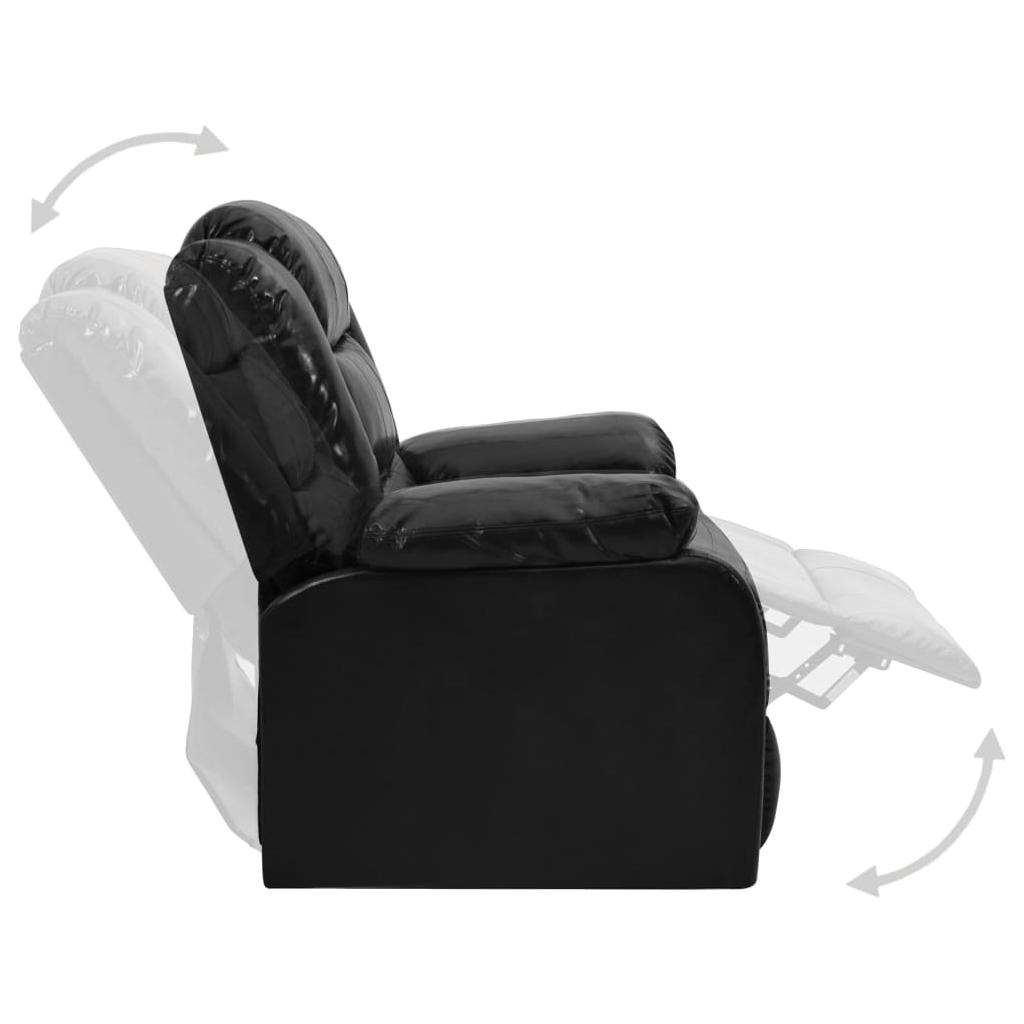 Atlošiamų sofų komplektas, 2 dalių, juodas, dirbtinė oda