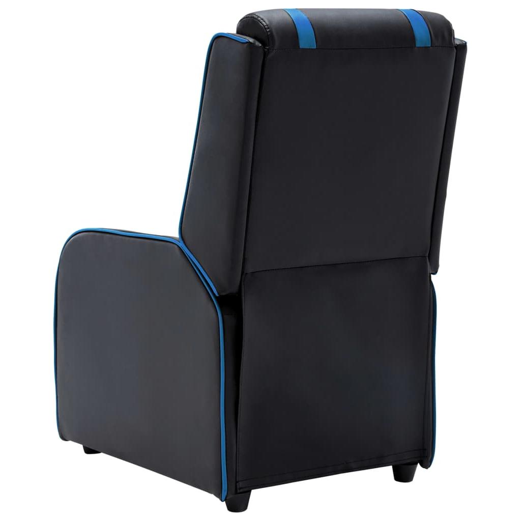 Atlošiamas krėslas, juodos ir mėlynos spalvos, dirbtinė oda