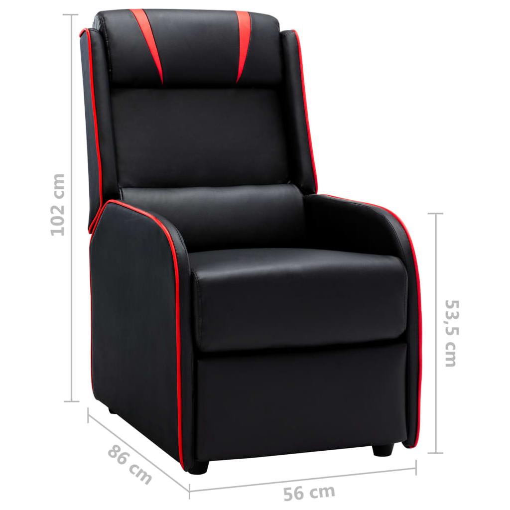 Atlošiamas krėslas, juodos ir raudonos spalvos, dirbtinė oda