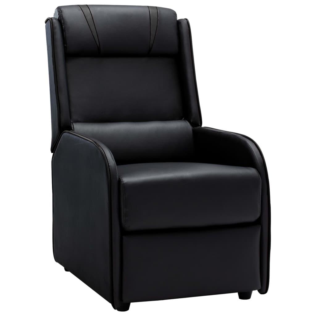 Atlošiamas krėslas, juodos ir pilkos spalvos, dirbtinė oda