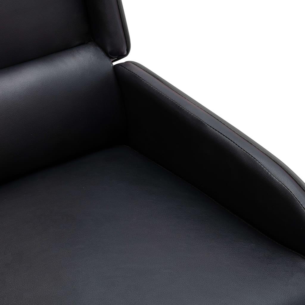 Atlošiamas krėslas, juodos ir pilkos spalvos, dirbtinė oda