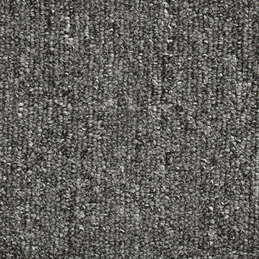 Laiptų kilimėliai, 15vnt., tamsiai pilkos spalvos, 56x17x3cm