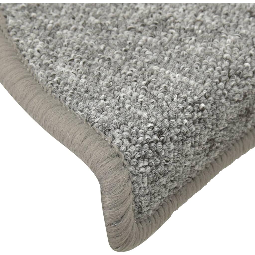 Laiptų kilimėliai, 15vnt., šviesiai pilkos spalvos, 56x17x3cm