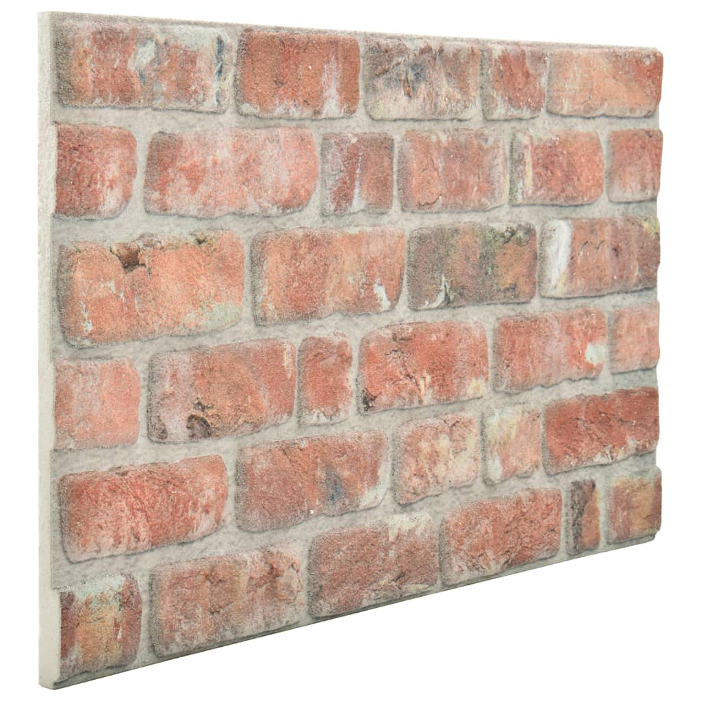Sienos plokštės, 11vnt., raudonos, EPS, plytų dizaino, 3D