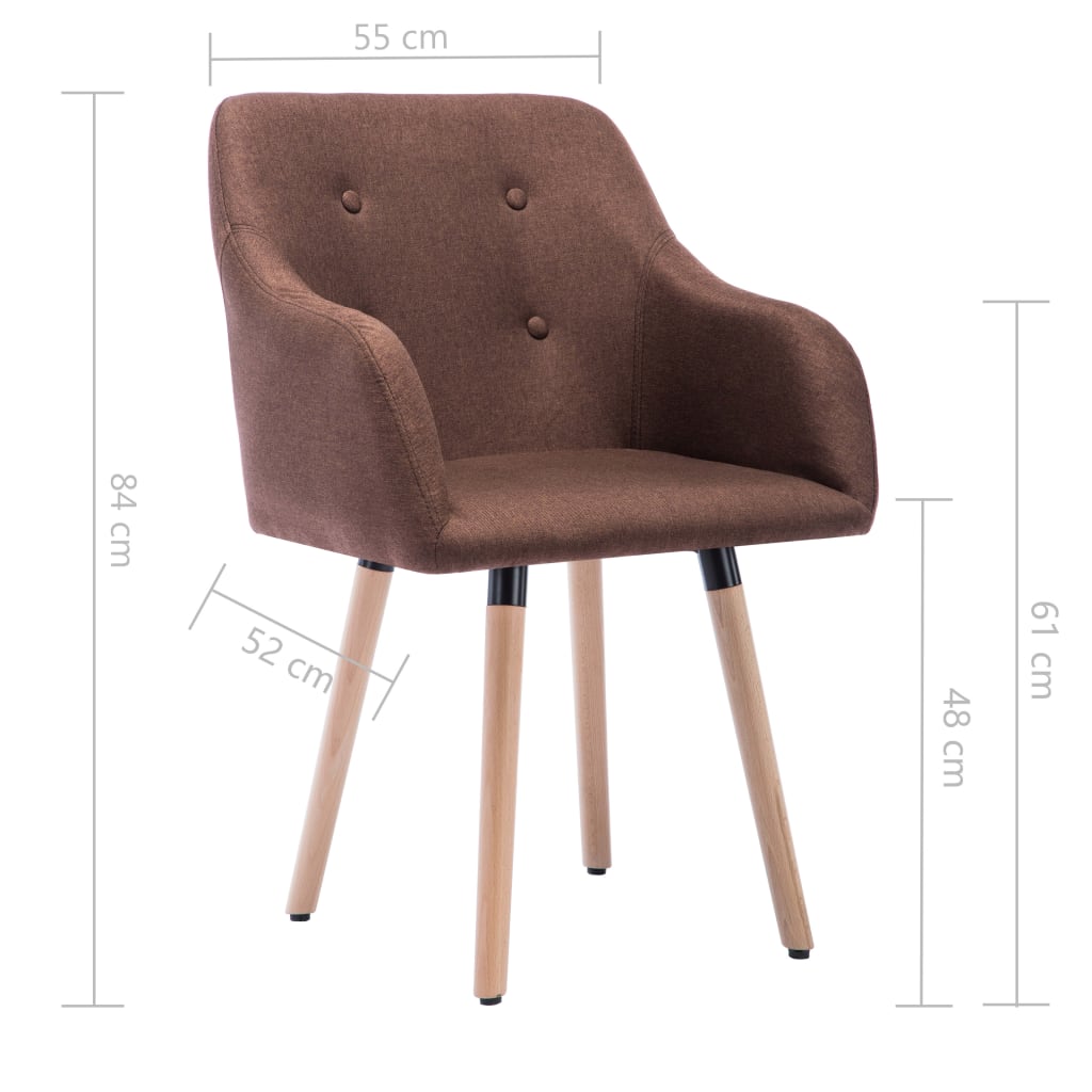 Valgomojo kėdės, 2vnt., rudos spalvos, audinys