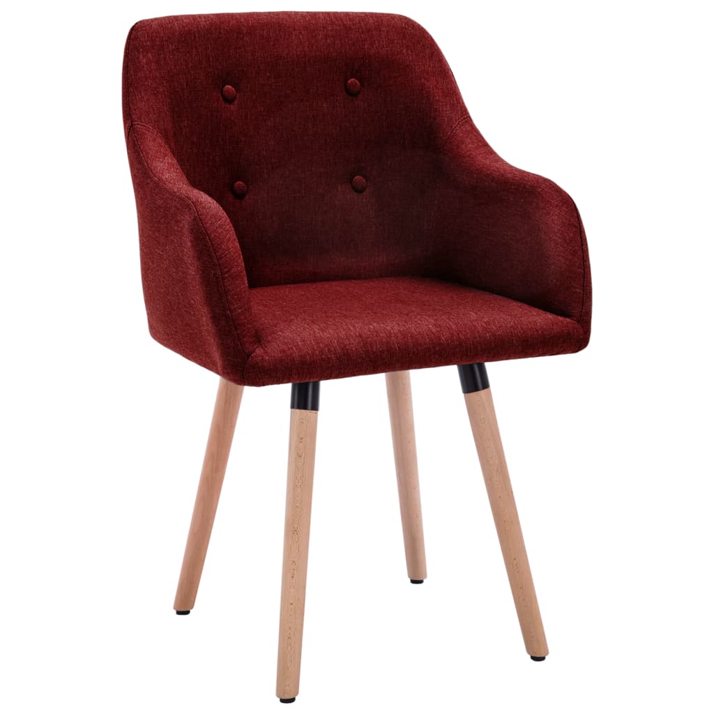 Valgomojo kėdės, 2vnt., raudonojo vyno spalvos, audinys