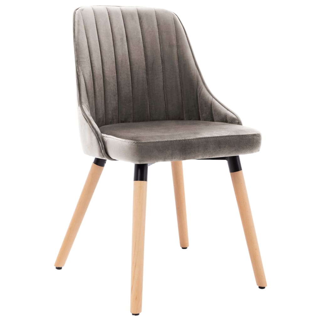 Valgomojo kėdės, 2vnt., šviesiai pilkos spalvos, aksomas
